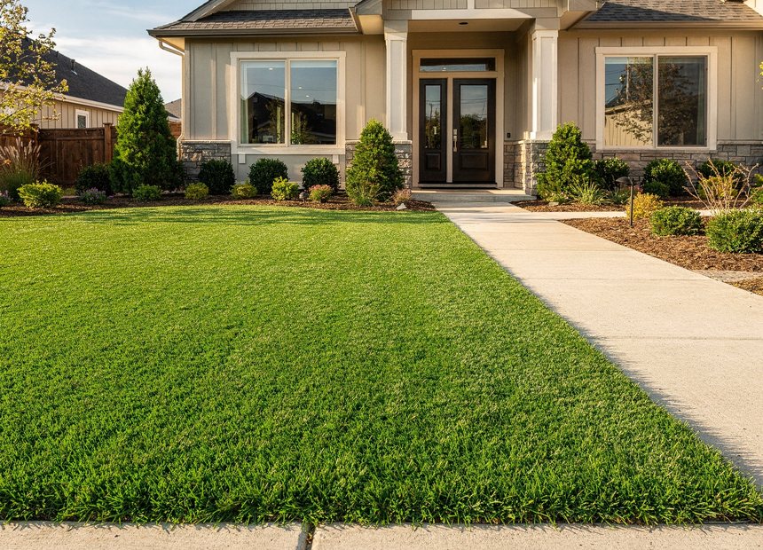 Lush artificial turf lawn installed at a Waxhaw, NC home
